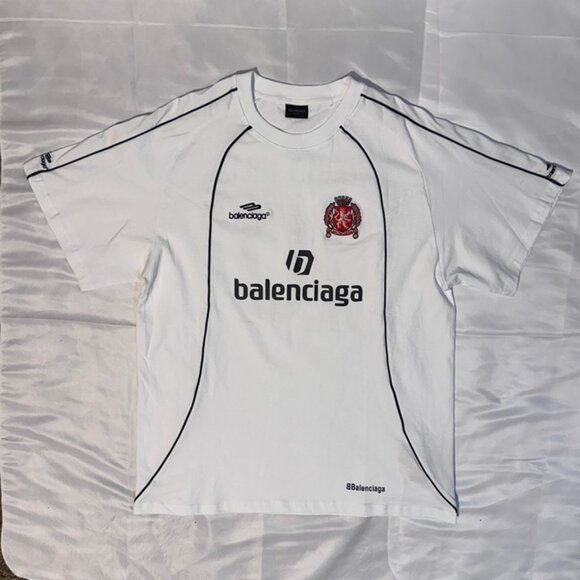 Balenciaga Manchester United Soccer White Short Sleeve T-Shirt Jersey  - XL - Picture 1 of 7